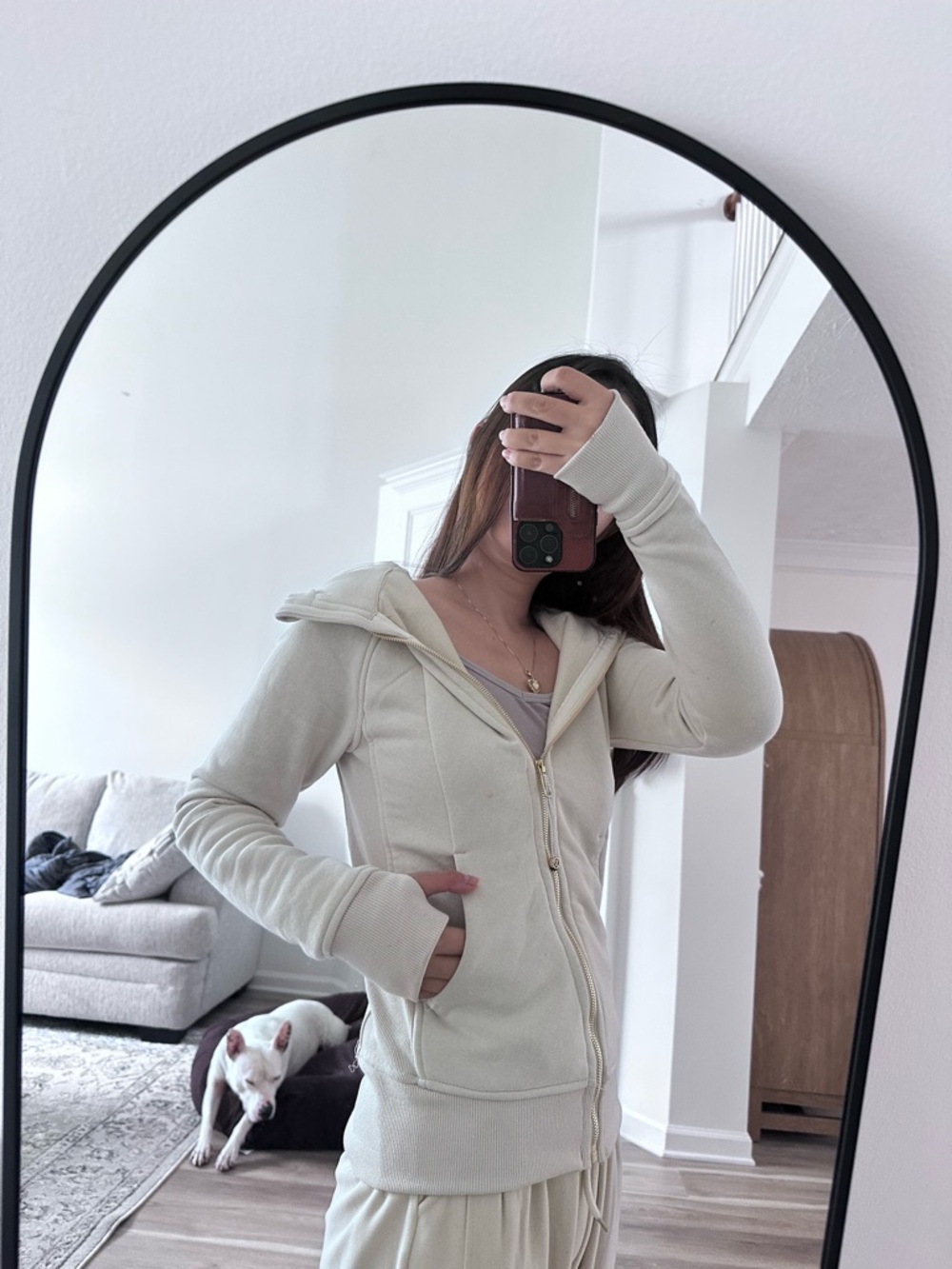 lululemon athletica Cream Zip-Up Hoodie Jacket